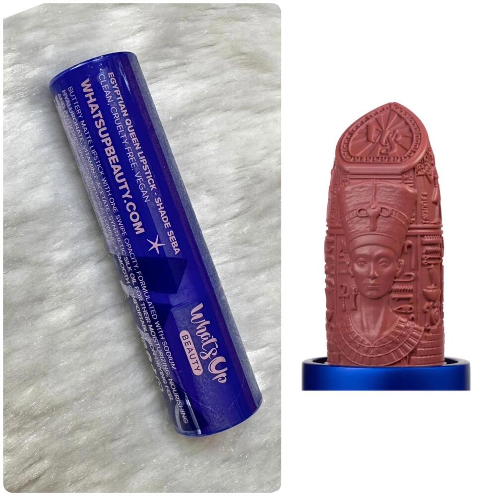 NEW What's Up Beauty Egyptian Queen Matte Lipstick Shade Seba Vegan 3.4g